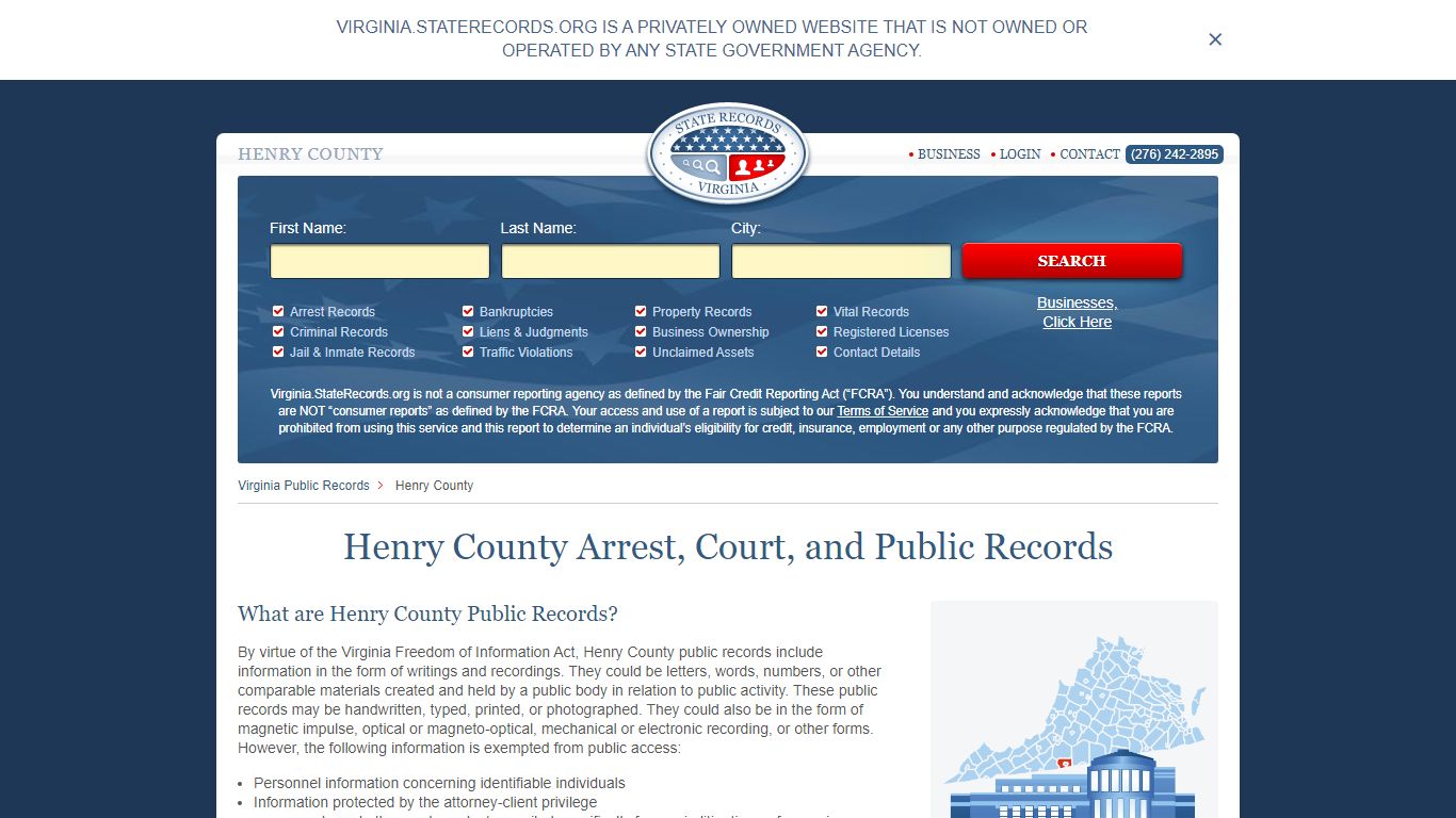 Henry County Arrest, Court, and Public Records