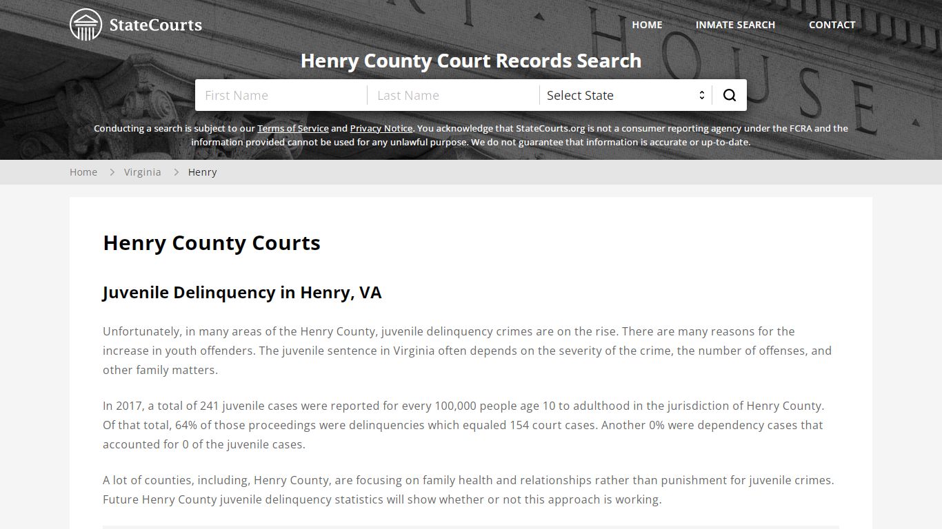 Henry County, VA Courts - Records & Cases - StateCourts